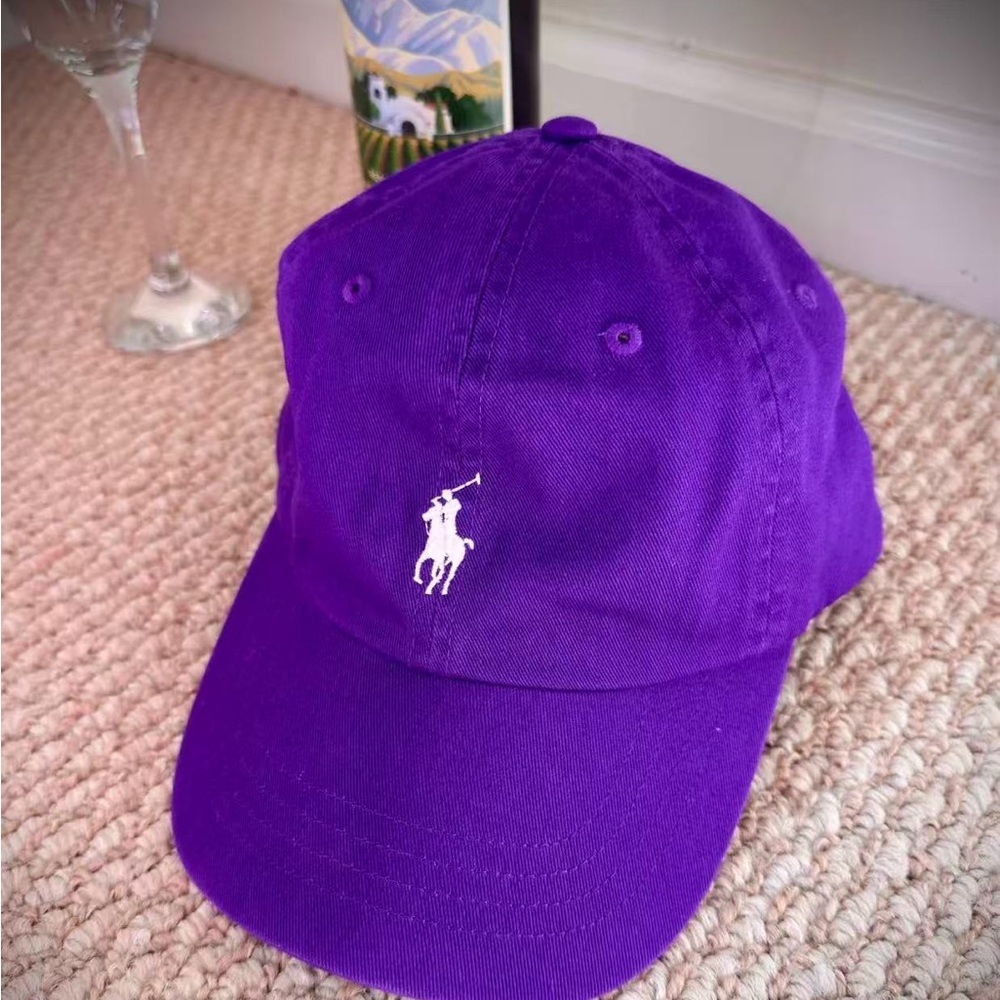 NWT Polo Ralph Lauren Purple Cap With White  Embroidered Logo